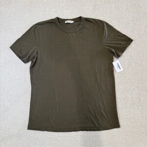 Ace Rivington Cotton Crewneck Short Sleeve Shirt Large USA Olive Green *Flaw